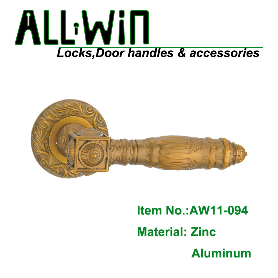 AW11-094 Mid East Interior Zinc Door Handle on Rose