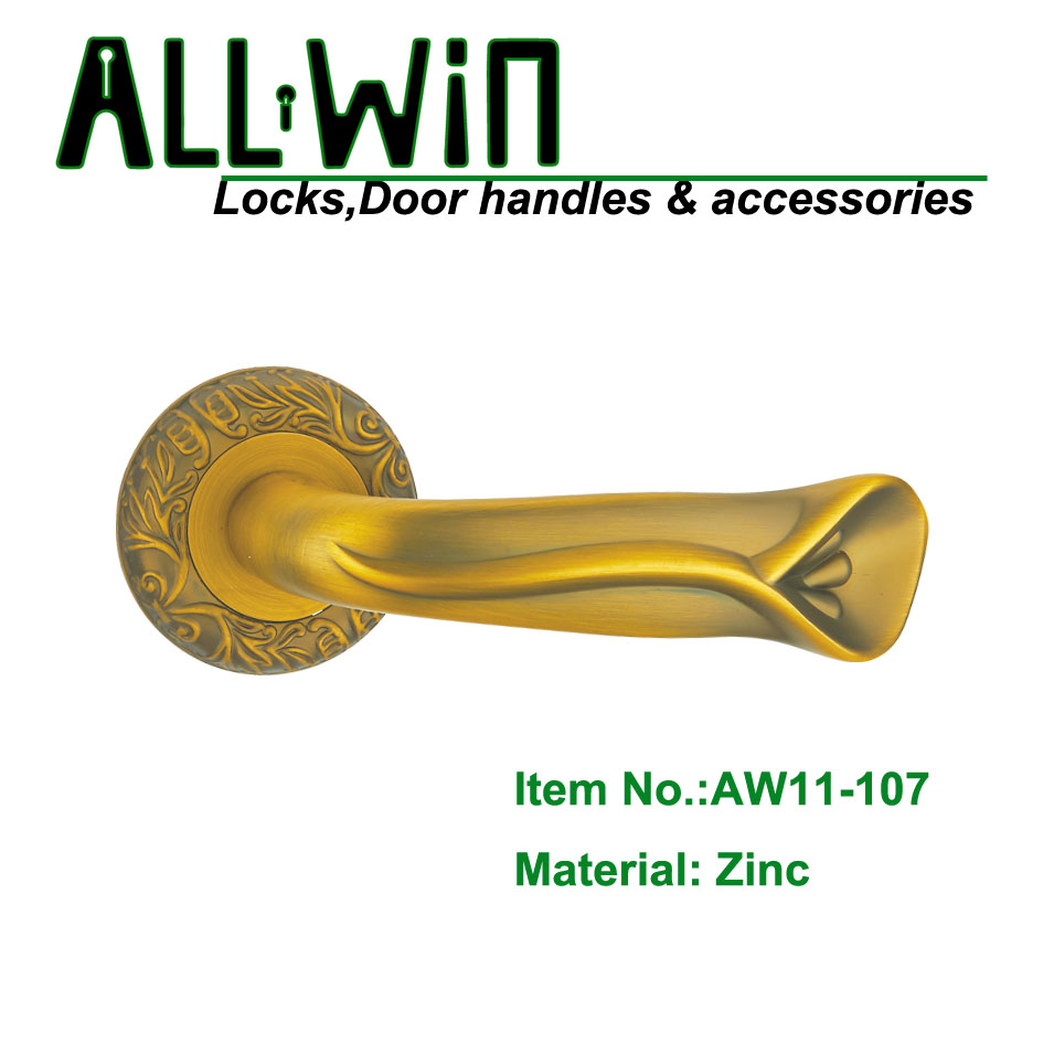 AW11-107 Door Lever Handle on Rose