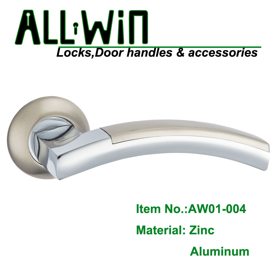 AW01-004 Aluminum Modern Door Handle on rose
