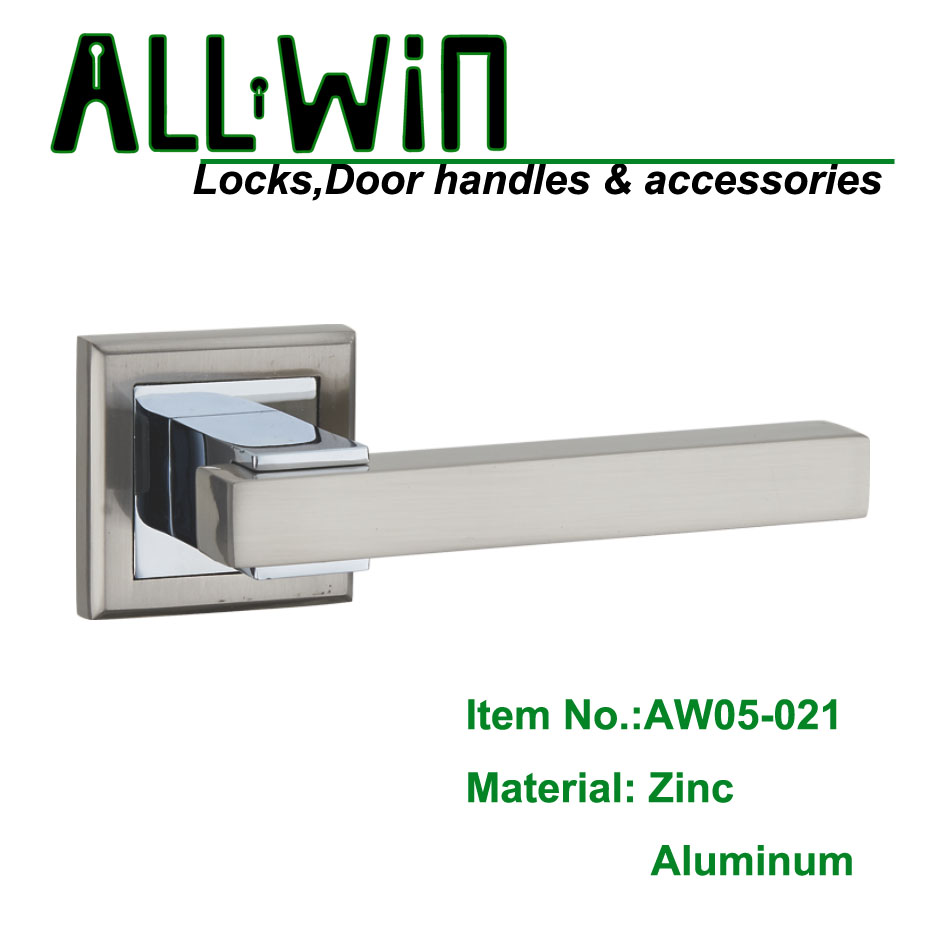 AW05-021 2 in 1 aluminum Door Handle on Squre Rose