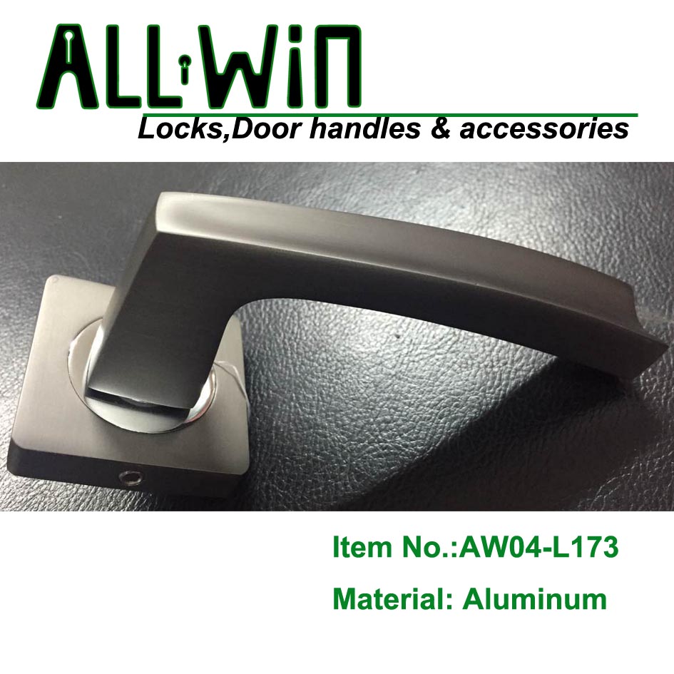 AW04-L173 Aluminum Door Handle on Round Rose